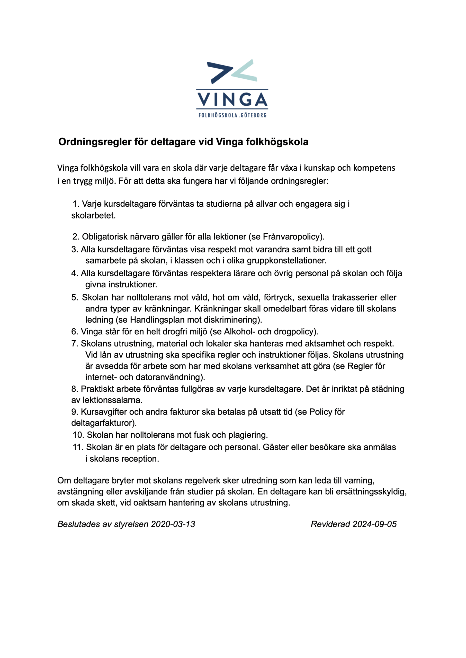 Alkohol- och drogpolicy Vinga